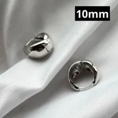 a5フープピアス　シルバー925 金属アレルギー対応　シンプル　ぽってり　10mm