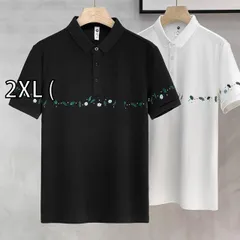 [2XL (]秋冬 コーデ メンズ  服 シンプル ファッション オシャレ 大人 かっこいい 大きいサイズ ストリート 紳士服  ポロシャツ 半袖 T シャツ 薄手 トップス 
