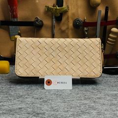 生成り ヌメ革 フルレザー イントレチャート メンズ 財布　長財布　牛革