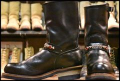 【7.5D 良品 PT99プリント 旧シルエット 03年】レッドウィング 2268 エンジニア 黒 ブラック スチールトゥ ブーツ redwing HOPESMORE【FF520】