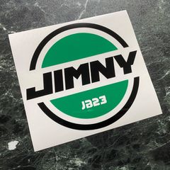 2色JIMNY丸カッティングステッカー JB23タイプ 艶あり黒&グリーン 型式変更でJB64