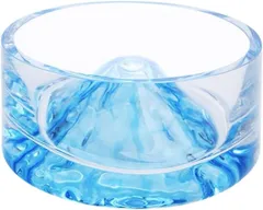 JUSTVEL 互換品 ハムスター 水入れ 小動物 ウォーターボウル 水飲み ペットの癒し 餌入れ 置き型 富士山型 クリスタルガラス チンチラ デグー(ブルー)