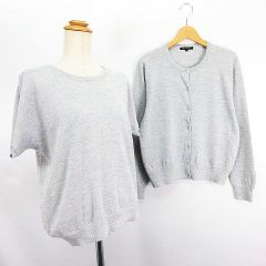 ヨーコチャン YOKO CHAN カーディガン ニット 薄手 長袖 フリル Vネック 38 ネイビー YCN-012 /NQ レディース ヨーコチャン YOKO CHAN カーディガン ニット 薄手 長袖 フリル