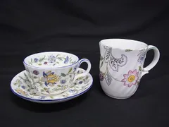 ■美品～■ MINTON ミントン フラワー 花柄 カップ&ソーサー 食器 テーブルウェア 2点セット まとめ売り DH0165