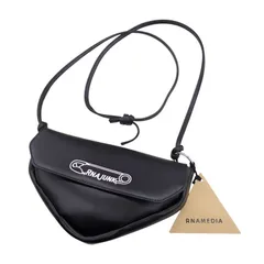 タグ付き 未使用品 RNA トライアングル レザー バッグ ブラック ショルダーバッグ E-4832 牛革 オールレザー 定価11,880円