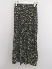 ◇ fifth フィフス 総柄 ロング ギャザー スカート ブラック アイボリー系 レディース P  【中古】 【1210040007795】