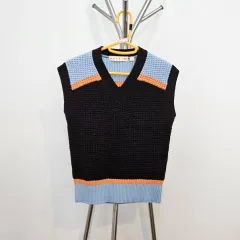 ユニクロ アンド マルニ ポップコーンスリーブ Vネック ベスト S