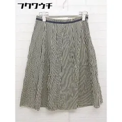 ◇ ◎ Jocomomola ホコモモラ ストライプ 膝丈 フレア スカート サイズ42 ネイビー アイボリー レディース  【中古】 【1112030000321】