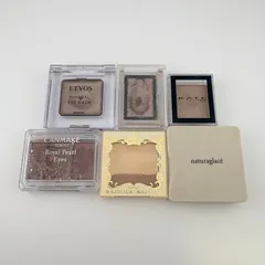 単色アイシャドウ6個セット（ETVOS / ナチュラルグラッセ / マジョリカマジョルカ / KATE / マキアージュ / CANMAKE）