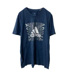 adidas 半袖 プリントTシャツ L ブルーグレー シルバー アディダス メタリック 古着卸 アメリカ仕入 a705-5606