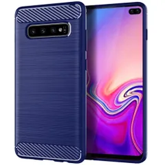 Galaxy S10+ ケース SC-04L SCV42 ギャラクシーs10プラス カーボン調 薄型 耐衝撃 ソフト ケース 【Color】 ブルーのサムネイル