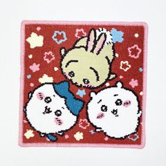 ちいかわ シェニール織 タオルハンカチ(ピンク) キラキラ