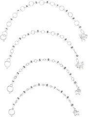 BENECREAT 4点 編み物カウンターチェーン 0～9 羊ステッチマーカー 合金ペンダント アクリルビーズ かぎ針編み用 編み物マーカー 段数リング 編み物ツール