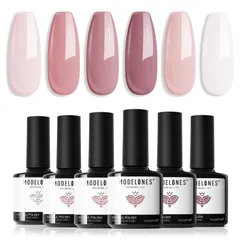 Modelones ジェルネイル カラージェル ジェルポリッシュ 6色セット7ml/本 UV/LED対応 ピンク系 ネイル初心者キット