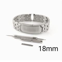 18mm 腕時計 ステンレス ブレスレット シルバー  マット×ポリッシュ【対応】オメガ シーマスター 300 ボーイズ 120 OMEGA 社外互換品