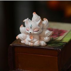 九尾狐 霊狐 招財小狐 仏堂 神像 置物 寝室 机面 茶台 装飾品 工芸品