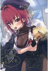 【中古】ポストカード 宝鐘マリン 直筆メッセージ＆箔押し複製サイン入り宝鐘マリン描き下ろしポストカード 「バーチャルYouTuber ホロライブ 宝鐘マリン 200万人記念 200万人記念フルセット 数量限定ver.」 購入特典