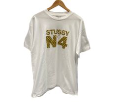 ステューシー STUSSY OLD 90s〜00s 90's 00's USA製 N°4 monogram No.4ロゴ S/S TEE 銀タグ  Tシャツ ホワイト Lサイズ 101MT-2771