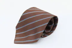 クリツィア ブランドネクタイ ストライプ柄 イタリア製 シルク メンズ ブラウン KRIZIA 【中古】
