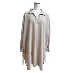 Lax Dan Tia しまむら レディース シャツワンピース チュニックワンピース 膝丈ワンピースべージュ L さらさら