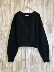 美品 GU ジーユー 長袖アウター ブラック ウォッシャブルクロップドカーディガン L 【0804】
