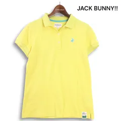 JACK BUNNY!! ジャックバニー パーリーゲイツ ゴルフ 春夏★ バニー刺繍 半袖 ポロシャツ Sz.2 レディース 黄色