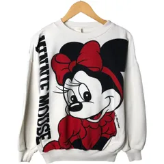 古着 80年代 MINNIE MOUSE ミニーマウス 大判プリント キャラクタースウェットシャツ トレーナー レディースS相当 ヴィンテージ/eaa541477