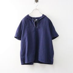 美品 オーシバル ORCIVALセーラー リネン シャツ ハチ刺繍 M相当 紺