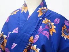 【一輝堂】リサイクル着物　浴衣　ゆかた　ひまわり文　身丈約163.5cm　裄丈約67.5cm　25z07-3760