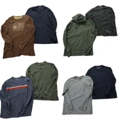 古着卸 まとめ売り アウトドアブランドMIX サーマル 長袖Tシャツ 8枚セット (メンズ S /M /L ) ノースフェイス 中古 古着 NC0501