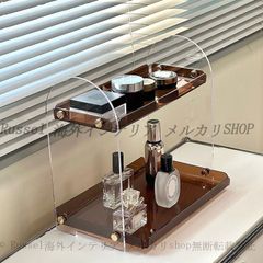 収納 ラック 多用途 クリア 2段 コンパクト おしゃれ かわいい インテリア 洗面台 ラグジュアリー ドレッサー ルーム コスメ 小物入れ ディスプレイ