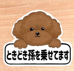ときどき孫を乗せてます【トイプードル.ボード】マグネットタイプ/シールタイプ/吸盤タイプ/