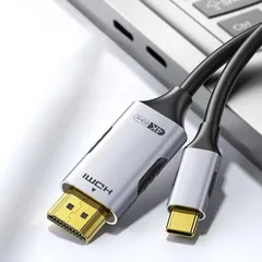 【新着商品】hdmi 40Gbps転送 to タイプC 設定不要 Thunderbolt3 Surface/Chromebook/タブレット/アンドロイドスマホ用/テレビな用のなどパソコン/スマホUSB-Cデバイス対応 携帯画面をテレビに映す 映像出力接続ケー