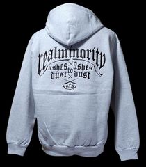 RealMinority ヘヴィーウェイト スウェット フルジップ パーカー 超厚手15oz 裏起毛 (Live in the now2) zip up parka カラー：アッシュグレー 16,980円(内税)