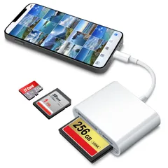 【人気商品】CFカードリーダーfor iPhone/iPad、Lightning to SD/TF/CFカードカメラリーダー、TrailゲームカメラViewer for iPhone X/8 Plus/8 /7 Plus/7 /6s Plus/6s/6 Plu
