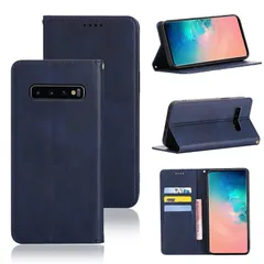 Galaxy S10 ケース 手帳型 対応 SC-03L/SCV41 ケース 手帳型 カバー PUレザー カード収納 財布型 耐衝撃 ケース マグネット スタンド機能付き 5色 (ギャラクシーS10 ケース 手帳型) (深い青) 0