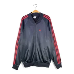 80s アディダス USA製 トラックジャケット ブラック ATP ジャージ ヴィンテージ 赤黒 adidas メンズXL 古着
