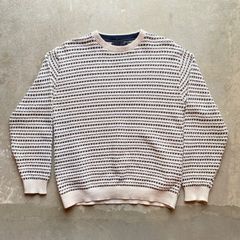 モチーフ編み柄　ニット　プルオーバー　シンプル