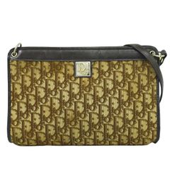 本物 クリスチャン ディオール Christian Dior トロッター ショルダーバッグ キャンバス ブラウン Trotter バッグ 中古 【フォロー割】