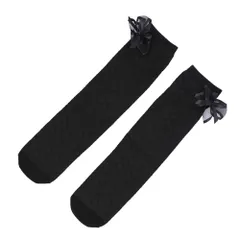 ☆ ブラック ☆ ハイソックスBタイプ ☆ ハイソックス ハイソックス 女の子 リボン フォーマル キッズ ニーハイソックス 靴下 くつ下 メッシュ ロング ソックス キッズ 綿 くしゅくしゅ かわいい 無地 子供 子ども こども ガールズ おしゃれ シンプル