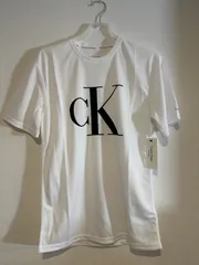 【新品未使用】Calvin Klein カルバンクライン Tシャツ ラッシュガード メンズ Sサイズ UPF40+ CB4HJ501 S/S RASH GUARD OVERSIZE CK MONOGRAM WHITE S mens UV 日焼け ★