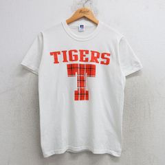 S/古着 ラッセル 半袖 ビンテージ Tシャツ メンズ 80s TIGERS クルーネック 白 ホワイト 25may21 中古