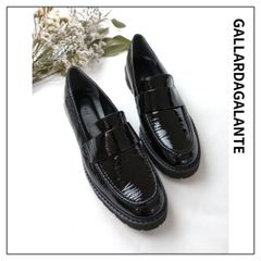 定価27500円 GALLARDAGALANTE ガリャルダガランテ 【2.718】パテント ローファー 黒 ブラック 靴 37 (81E＋3617)25A