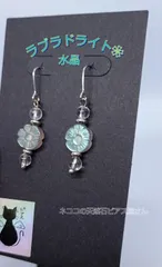 *ラブラドライトのお花ピアス*