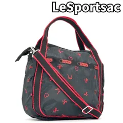 【軽やか可愛い相棒】　LeSportsac レスポートサック　2WAY ショルダーバッグ リボン柄 ハート柄  スモールジェニー　ブラック