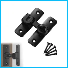 【特価セール】防犯リビング 耐震ラッ 内鍵 寝室 ドア留め金ロック 室内 玄関 家庭用 部屋 耐久性 業務用 防錆 亜鉛合金 後付け いたずら防止 ロック部屋鍵後付けドアロック 鍵 対策取り付け簡単 室内ドア 補助錠 90度/180度 (ブラック) ドアロック