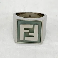FENDI フェンディ シグネットリング 指輪 IC4819 アクセサリー ジュエリー FFロゴ スクエア メンズ 25号 シルバー 服飾小物 DF15877■