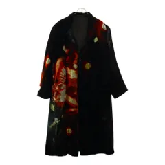 Yohji Yamamoto POUR HOMME (ヨウジヤマモト プールオム) 23SS Fighting柄 VELVET COAT HZ-J45-438 ファイティング柄 ベルベット ロング コート アウター ブラックのサムネイル
