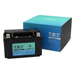 T.E.T LFP10 超軽量 リチウムイオンバッテリーYTZ10S / YTX7A-BS 互換 6Ah 360CCA 76.8Wh BMS電圧計搭載 LiFePO4 バイク用TETバッテリー長期保証