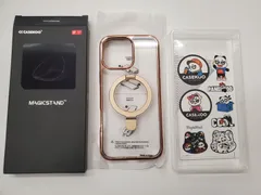 ★CASEKOO iPhone 16 Pro Max 用ケース クリア 米軍規格保護 フィット感 MagSafe対応 最大25W急速充電対応 内蔵リング 横縦両立 角度調整  6.9インチ「MagicStand KORI」（ゴールド・デザートチタニウム）